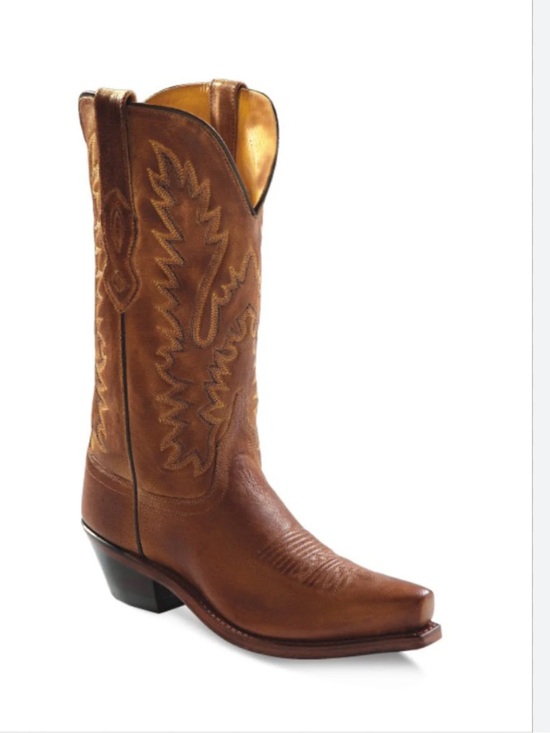 Old West Shoes - OLD WEST Sz 7.5 Canyon Tan Leather Snip Toe Western Cowgirl Boots Orig $179